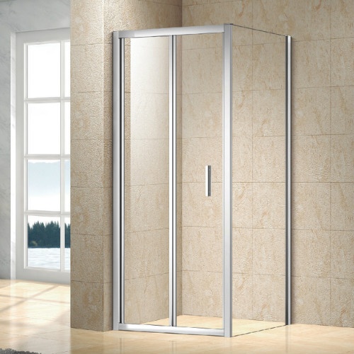 Full framed square shower enclosure with folding door