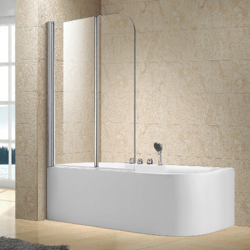 Bathtub screen with two panels