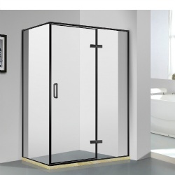 Rectangle shape two fixed panels and one outward hinge door